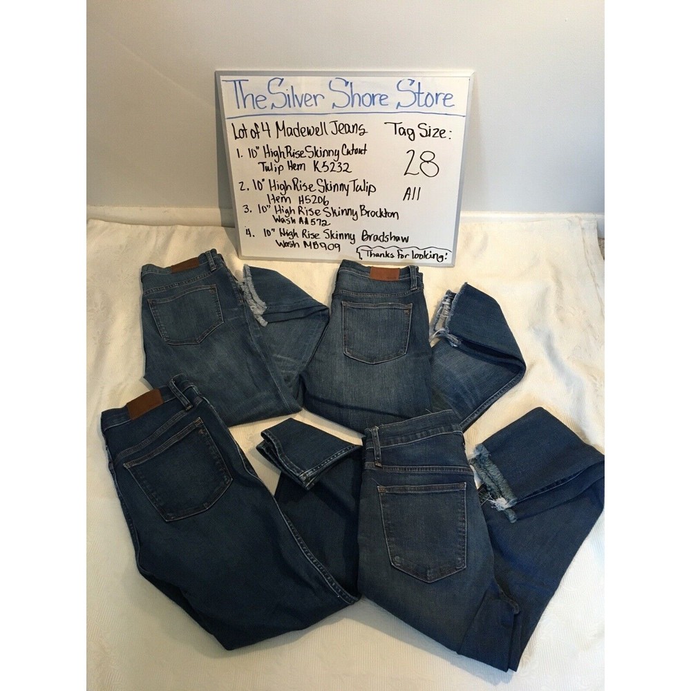 Madewell 10” High Rise Skinny Jeans Size 28 Lot of 4
